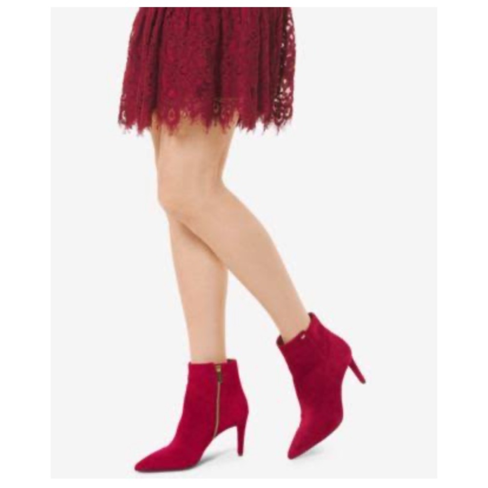 Michael Kor Maroon suede ankle booties